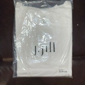 J Jill  elbow length sleeve white tee. Great for layering in winter.